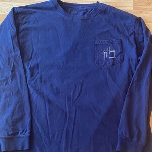 Men’s Blue Large Long Sleeve Shirt with Pocket